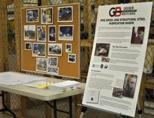 The Geiger Brothers marketing consultant designed and produced three separate poster boards to illustrate the activities of Iron City Pipe & Supply, the Geiger Brothers fabrication shops, and the ASQ Scioto Valley Section.